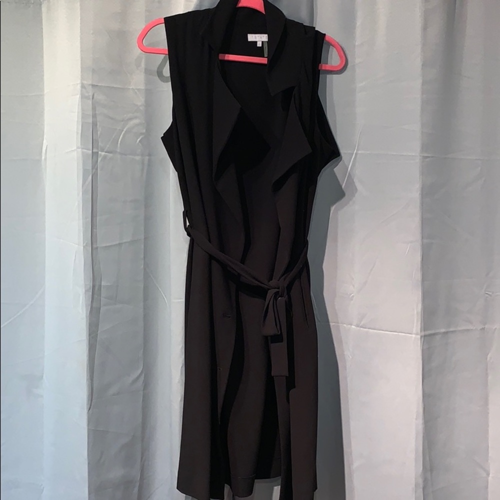 1 state black sleeveless cardigan